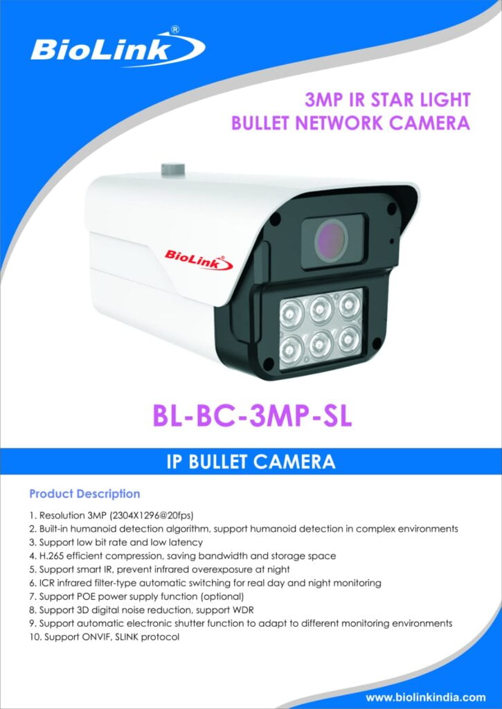 biolink bl-bc-3mp-sl ip bullet camera