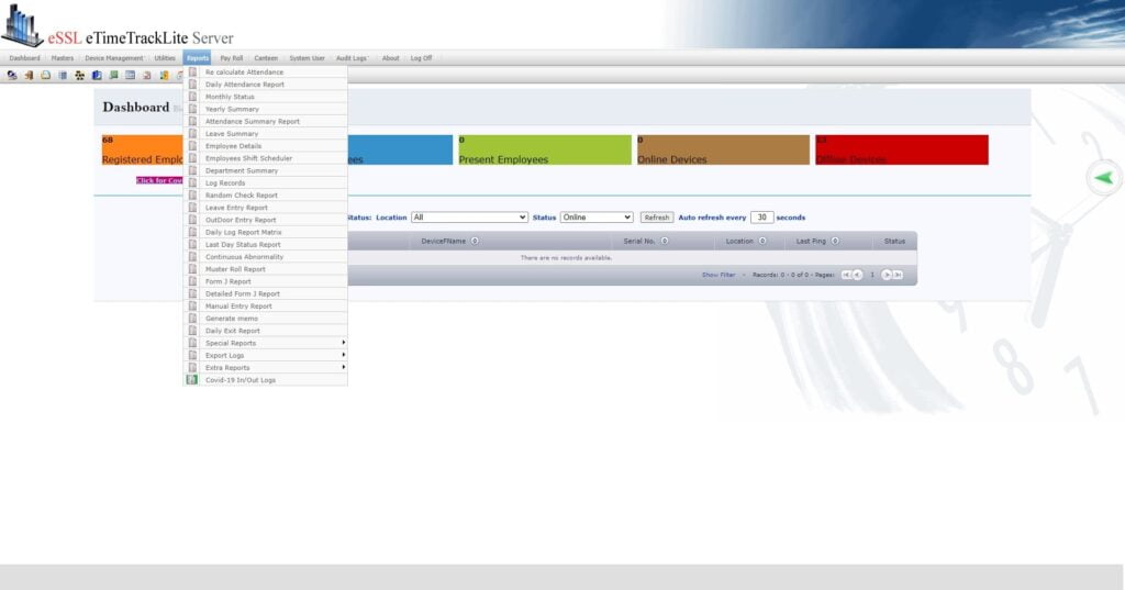 eTimetracklite Web Software Reports